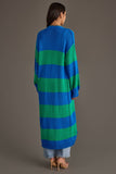 Striped Duster Cardigan- Royal Blue & Green