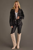 Black & White Paisley Fleece Coatigan