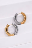 18K Gold Plated Waterproof Stainless Steel Hoop Earrings - 7122