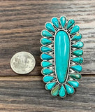750301, Turquoise, Brass Adjustable Ring