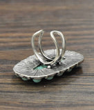 750151, Turquoise, Brass Adjustable Ring