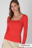 Wide Ribbed Square LS Top