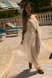 Ruffled Lace Flyaway Maxi Cami Top