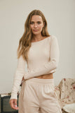 Off The Shoulder Cropped Knit Top