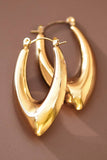 18K Gold Plated Waterproof Stainless Steel Hoop Earrings - 7636