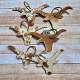 Cowhide Bull Keychain - Genuine Hair