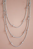 Tarnish-Resistant Stainless Steel Layered Ball Chain Necklace - 7061