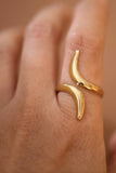 18K Gold Plated Waterproof Stainless Steel Ring - 7875
