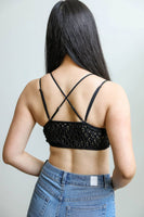 Padded Crochet Lace Longline Bralette