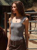 NS8416- Lace Textured Square Top