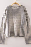 Button Down Stripe Sweater