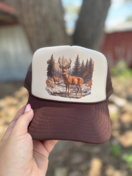 PRE ORDER NOW:: Retro Deer Trucker Cap - Multiple Color Options