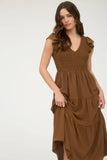 FLUTTER SLEEVE MAXI DRESS