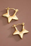 18K Gold Plated Waterproof Stainless Steel Hoop Earrings - 7658