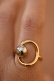 18K Gold Plated Waterproof Stainless Steel Ring - 7926