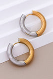 18K Gold Plated Waterproof Stainless Steel Hoop Earrings - 7122