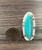 Turquoise Adjustable Ring - 1.8"