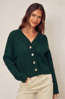 Fuzzy Cable Knit Cardigan