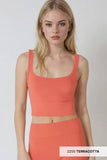 NS7801 - Chevron Ribbed Crop Top