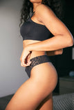 Mid-Rise Lace Thong