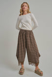 Flowy Plaid Wide Leg Balloon Pants