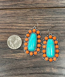 Orange Blossom Turquoise Earrings