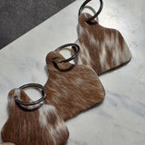 Cowhide Tag Keychain - Genuine Hair