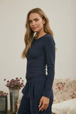 Fitted Ribbed Long Sleeve Top