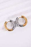 18K Gold Plated Waterproof Stainless Steel Hoop Earrings - 7122