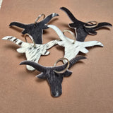 Cowhide Bull Keychain - Genuine Hair