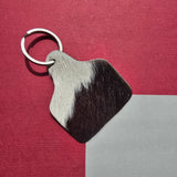 Cowhide Tag Keychain - Genuine Hair