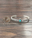 Diamond Turquoise 10mm Cuff Bracelet