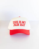 This is My Fair Hat - Red & Cream