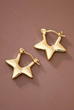 18K Gold Plated Waterproof Stainless Steel Hoop Earrings - 7658