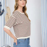 Sleeveless Knit Stripe Top
