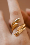 18K Gold Plated Waterproof Stainless Steel Ring - 7945