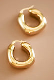 18K Gold Plated Waterproof Stainless Steel Hoop Earrings - 7367