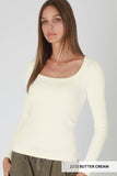 Wide Ribbed Square LS Top
