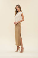 High Waisted Bodycon Midi Casual Skirt