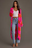 Striped Duster Cardigan- Bright Pink & Orange