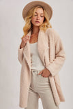 SOFT FUZZY DRAPE FRONT CARDIGAN
