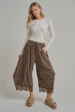 Flowy Plaid Wide Leg Balloon Pants
