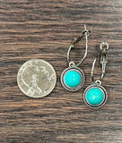 Turquoise Hoop Earrings - 10mm