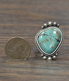 750223, 1.5" Turquoise Ring, Brass Adjustable Band