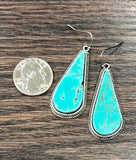 Tear Drop Turquoise Earrings - 1.8"
