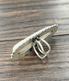 750206, 2.6" White Turquoise, Brass Adjustable Ring