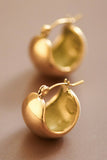 18K Gold Plated Waterproof Stainless Steel Hoop Earrings - 7463
