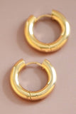 18K Gold Plated Waterproof Stainless Steel Hoop Earrings - 7079