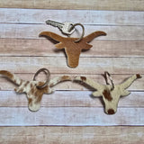 Cowhide Bull Keychain - Genuine Hair