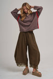 Lace Trim BALLOON LEG PANT